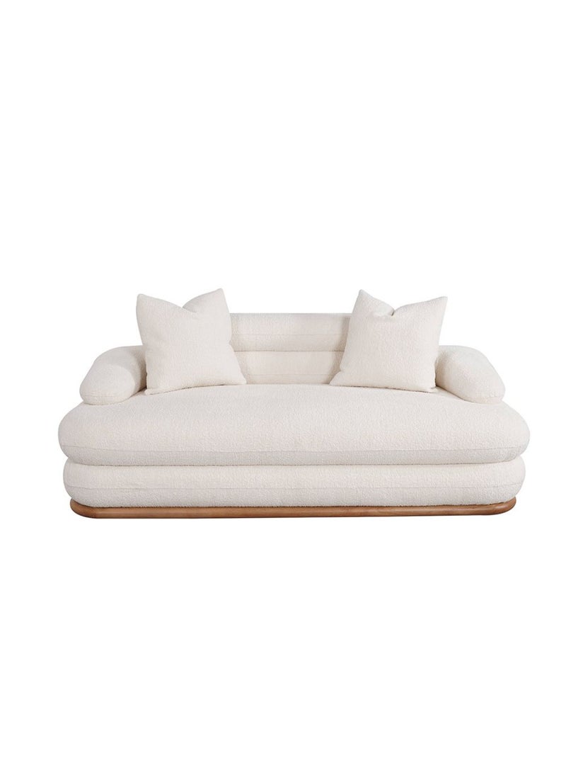 DANUBE HOME Genesis 2 Seater Fabric Sofa 2 Seater Sofa | Modern Design Two Seat Sofas | Comfortable Living Room Furniture L190xW99xH72cm - Beige  - Image 1