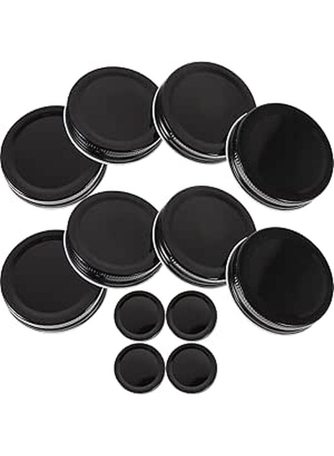 12 Pcs Black Wide Mouth Mason Jar Lids 70mm Leak Proof Airtight Seal Canning Covers - Image 1