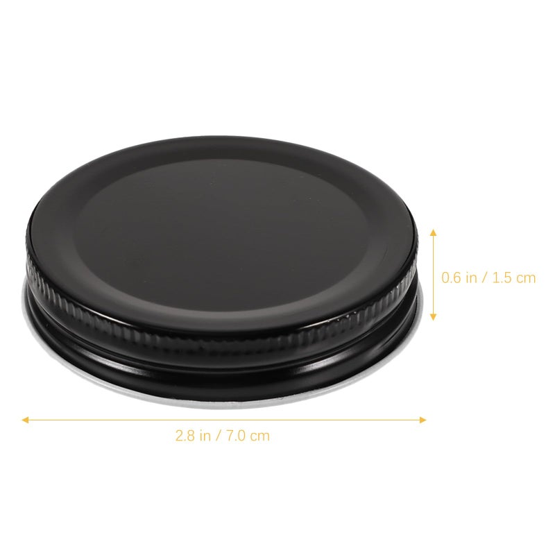 12 Pcs Black Wide Mouth Mason Jar Lids 70mm Leak Proof Airtight Seal Canning Covers - Image 3