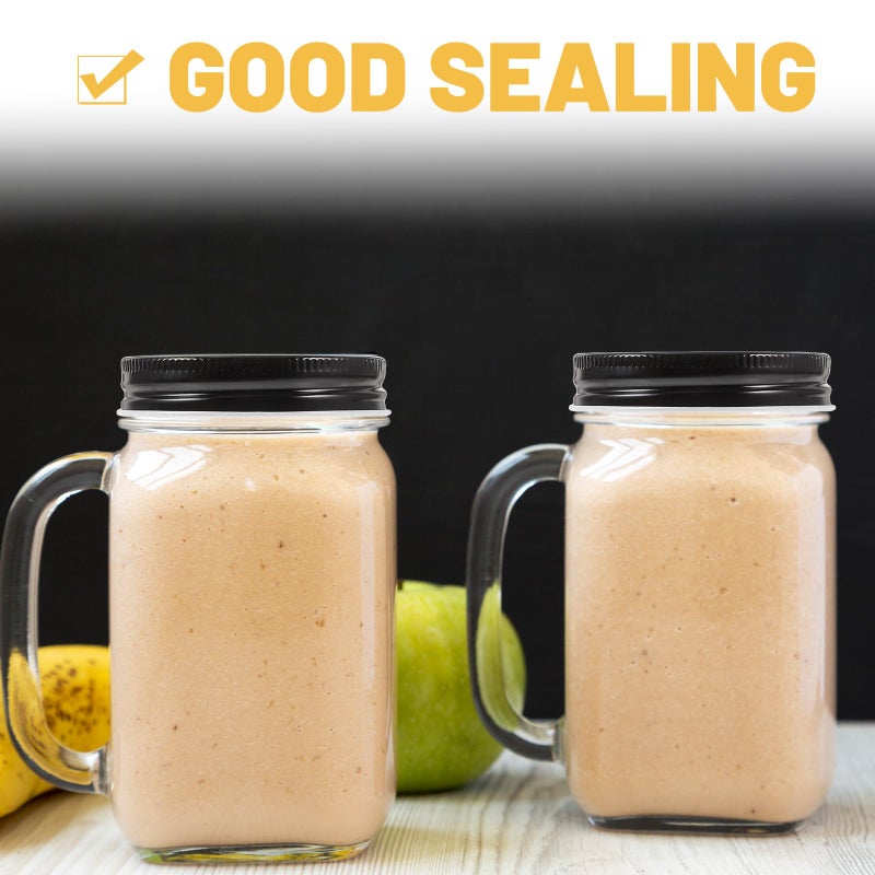 12 Pcs Black Wide Mouth Mason Jar Lids 70mm Leak Proof Airtight Seal Canning Covers - Image 4