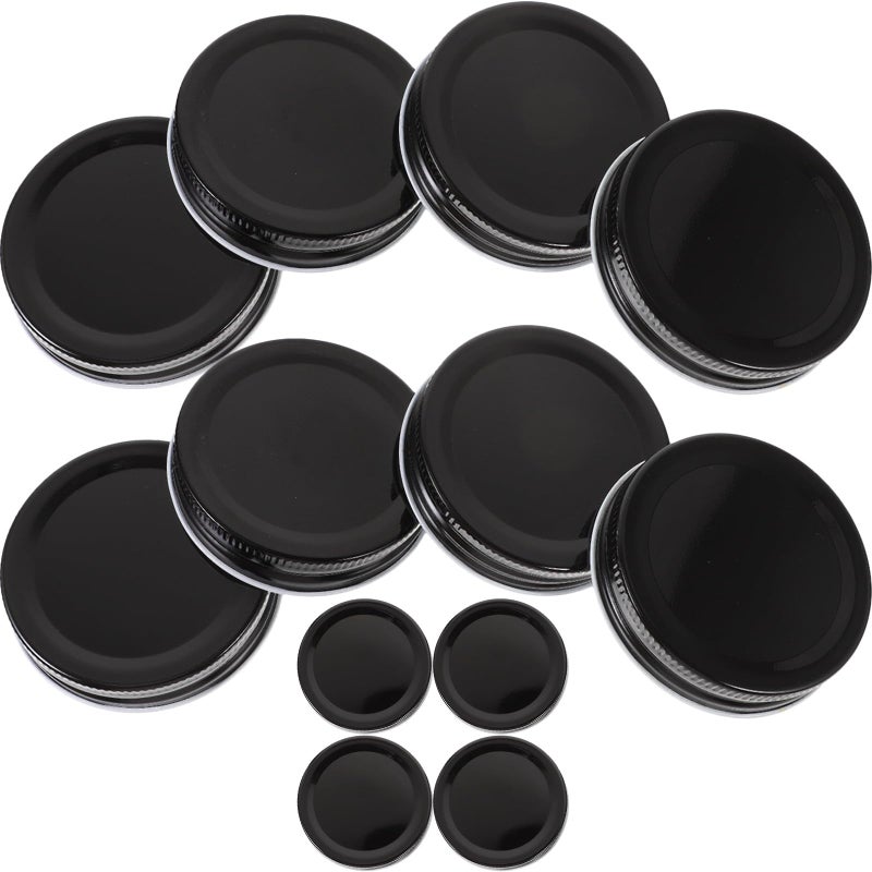 12 Pcs Black Wide Mouth Mason Jar Lids 70mm Leak Proof Airtight Seal Canning Covers - Image 2