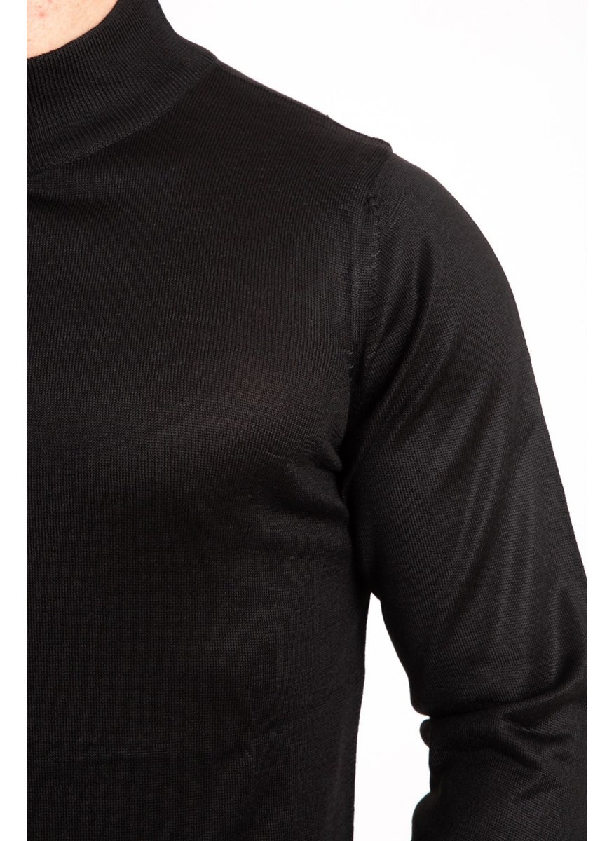 Mutlu City - Men's Thin Wool Knitwear Regular Pattern Dad Half Turtleneck Turtleneck Sweater Blouse 5140 - Image 1