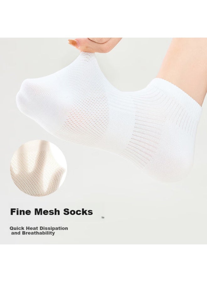 B&C.ROOM Mianzhuwu Aloe Vera Moisturizing Essential Oil Socks For Women, Short Cotton Summer Thin Non-slip No-show Boat Socks, 5 Pairs - Image 2