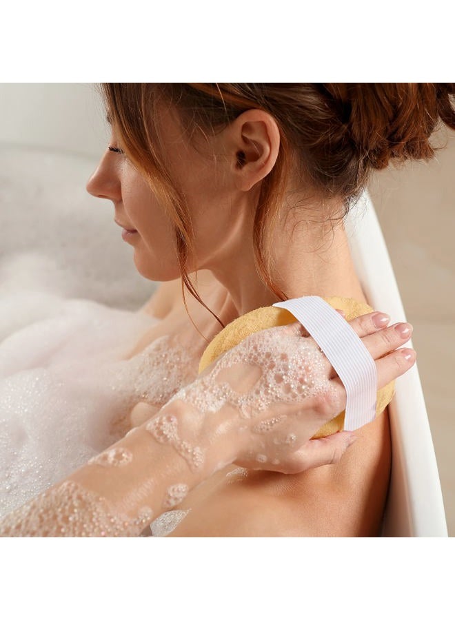 CraftsOfEgypt وسادة لوفا طبيعية مصرية لتقشير الجسم - إسفنجة لوفا مزدوجة الجوانب لتنظيف عميق لجسمك ووجهك وظهرك بينما تزيل جانب قماش الاستحمام المقشر الزيوت - 6.9 × 4.7 بوصة، عبوة من 2 - Image 2