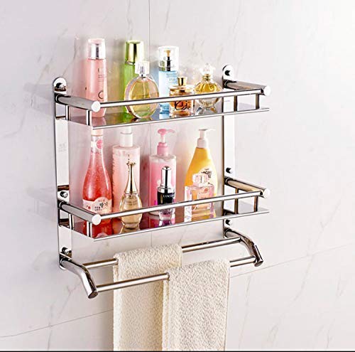 Filox Stainless Steel Multiuse Rack Bathroom Shelf Soap Stand Tumbler Holder Toothbrush Holder Bathroom Stand Bathroom Rack Bathroom Accessories 2 Layer - Image 2