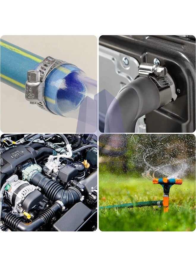 Royal Apex 6Pcs GI Hose Clips -Adjustable Worm Drive Pipe Clamps for Securing Hose Connections for Household Gas Lines, Water Pipes, Industrial Hoses, Oil Pipes etc ((22-16mm)) - Image 5