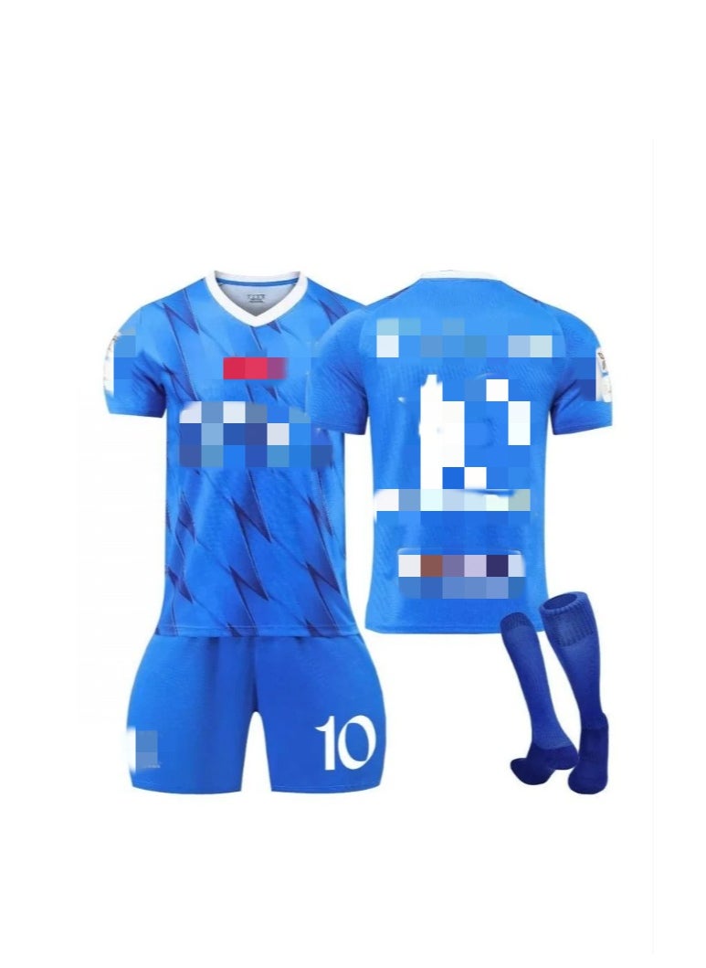 ليشب Kids Football Jersey Set -#10 Complete Soccer Jersey Set with 1 Jersey, 1 Short and 1 Pair of Socks, Perfect Gift for Kids Children and Football Fans (باللغة الإنجليزية)  - Image 1