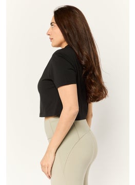 THE NORTH FACE Women Sportswear Fit Short Sleeve Outdoor Top, Black  - Image 3