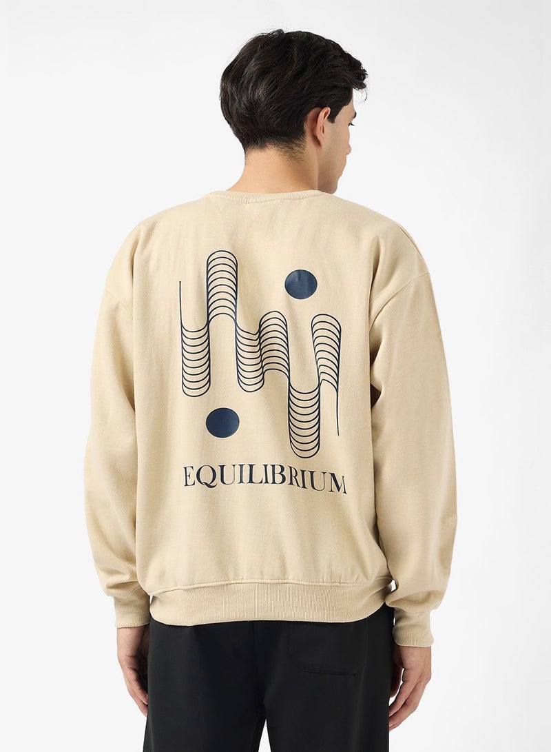 Seventy Five Graphic Crew Neck Pullover Oversize Sweatshirt - Image 2