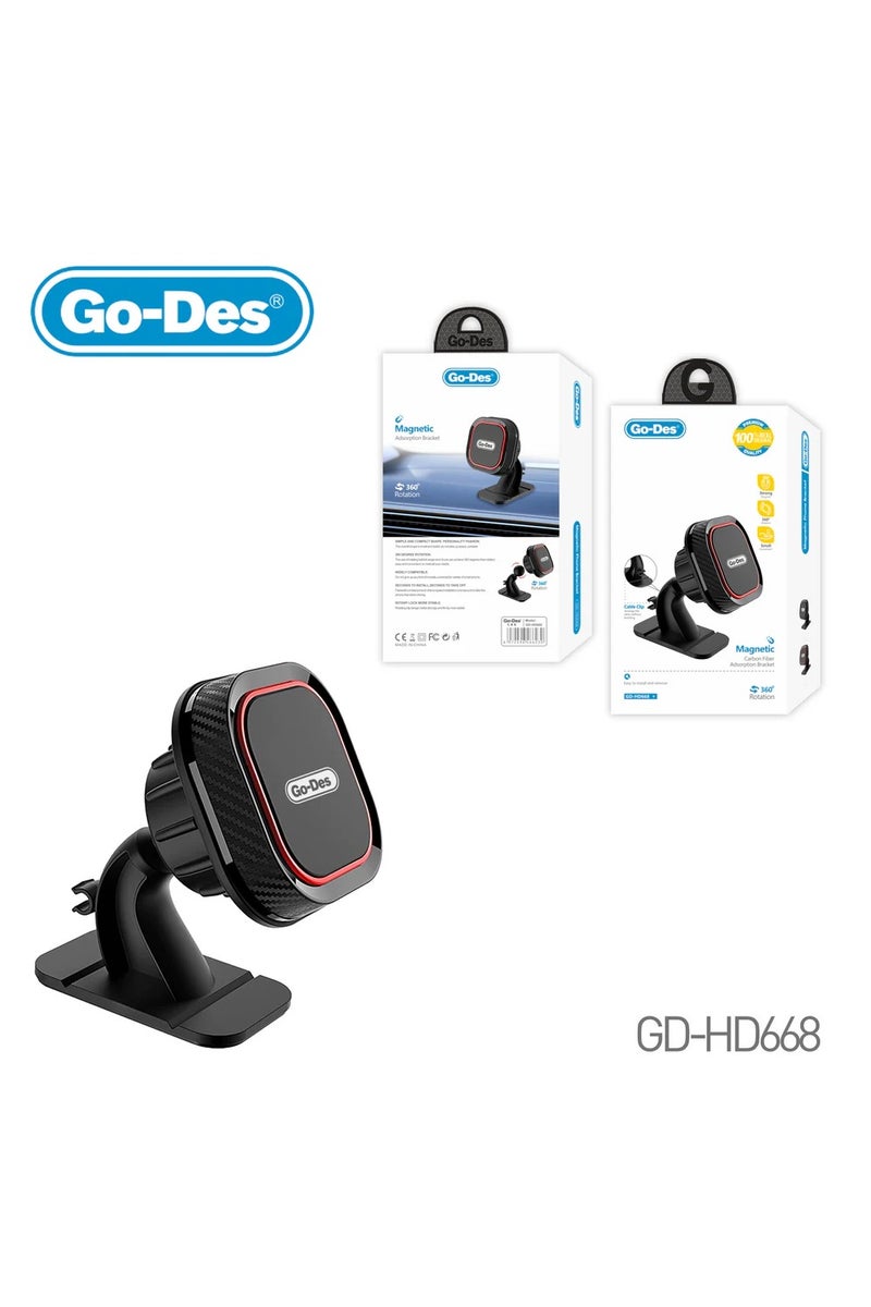 GO-DES Magnetic Car Mount 360° Rotating Air Vent Holder with Strong Magnets Cable Organizer Clip Universal for Smartphones - Image 1