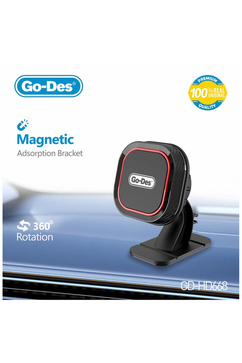 GO-DES Magnetic Car Mount 360° Rotating Air Vent Holder with Strong Magnets Cable Organizer Clip Universal for Smartphones - Image 2