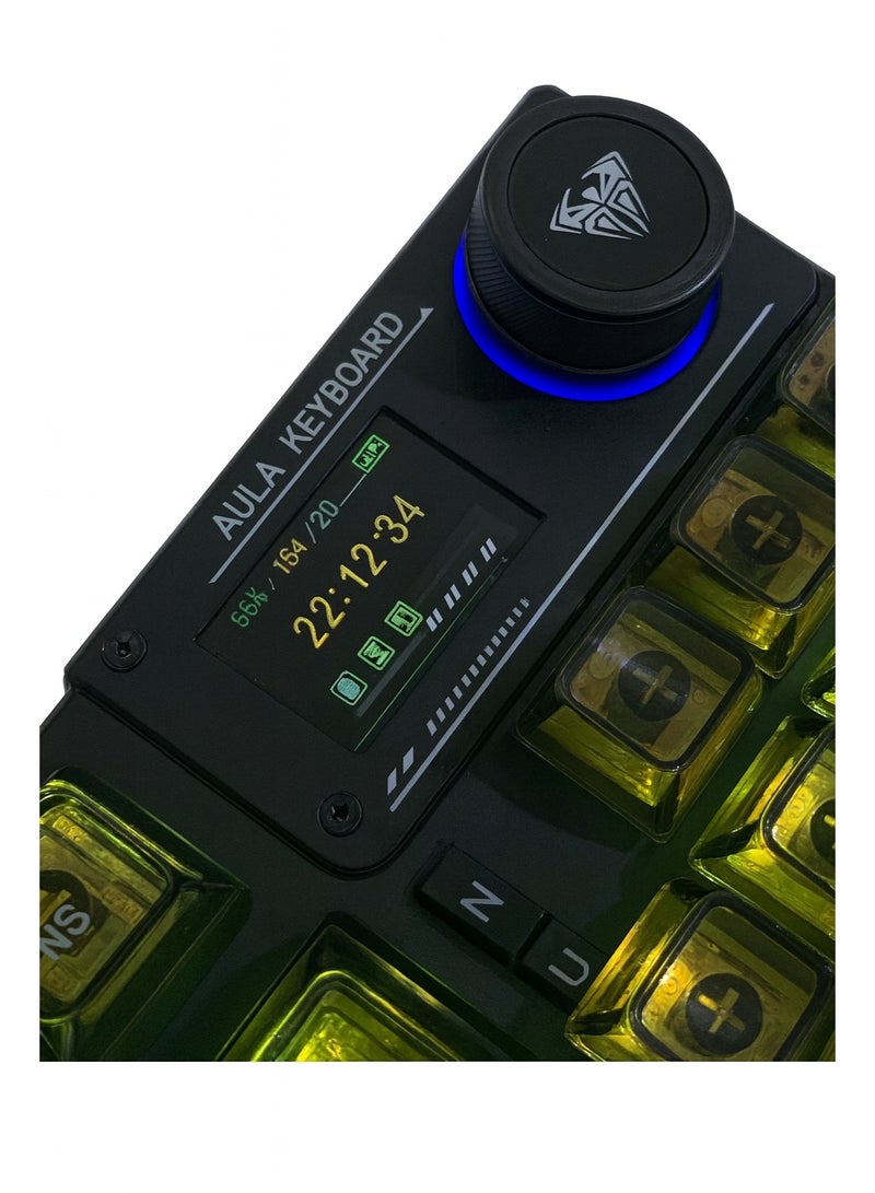 AULA F98 Pro Mechanical Keyboard, 95 Keys, RGB Backlight, 2.4G Wireless & Bluetooth, Multimedia Knob - Image 2