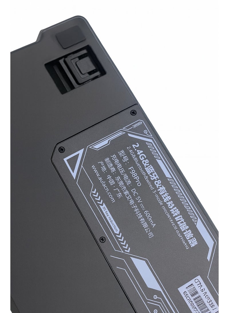 AULA F98 Pro Mechanical Keyboard, 95 Keys, RGB Backlight, 2.4G Wireless & Bluetooth, Multimedia Knob - Image 4