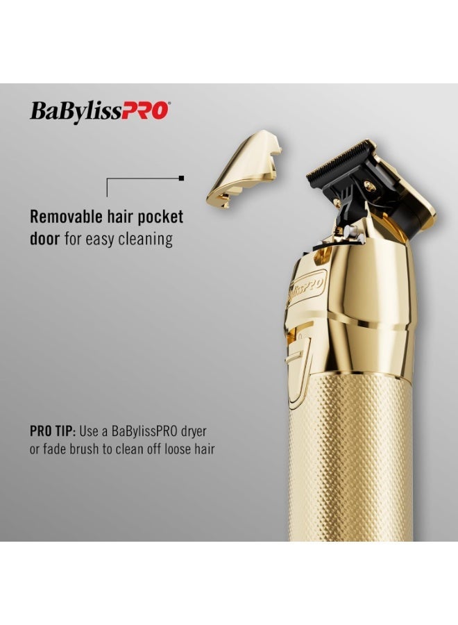 BaBylissPRO FXONE GOLDFX All Metal Trimmer FX799G with Gold DLC/Titanium T-Blade - Image 5