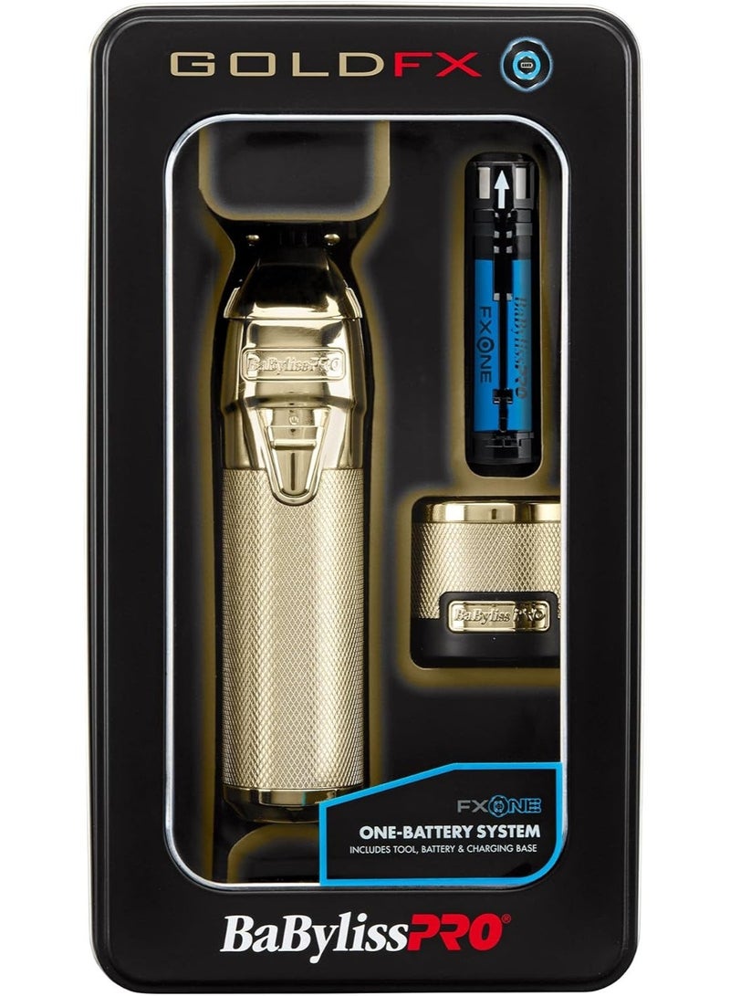 BaBylissPRO FXONE GOLDFX All Metal Trimmer FX799G with Gold DLC/Titanium T-Blade - Image 2