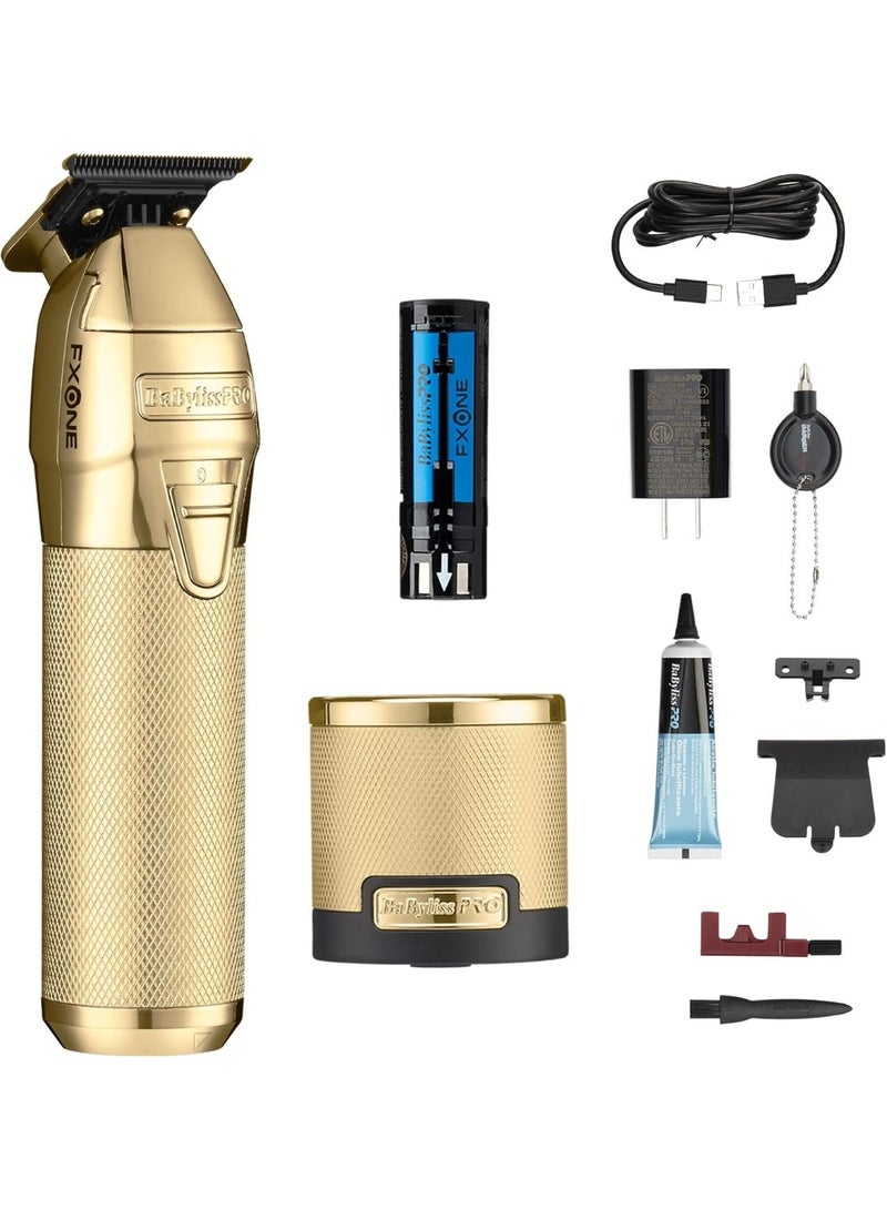 BaBylissPRO FXONE GOLDFX All Metal Trimmer FX799G with Gold DLC/Titanium T-Blade - Image 1
