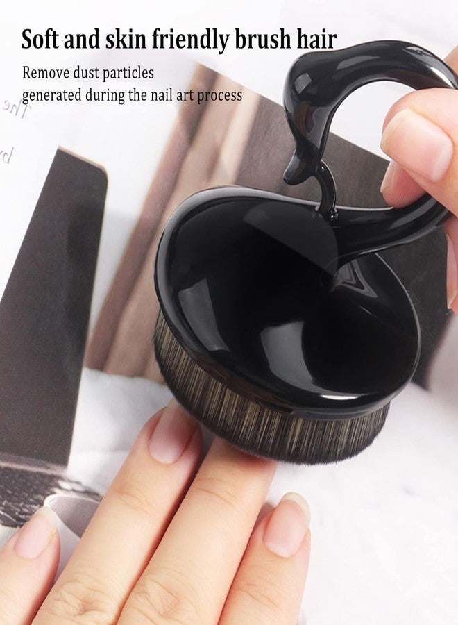 NAILWIND Nail Art Dust Powder, Swan Shaped Nail Art Duster, Nail Art Dust Brush, Nail Art Cleaning Tools Suitable for Nail Salon and Home Use - Image 2