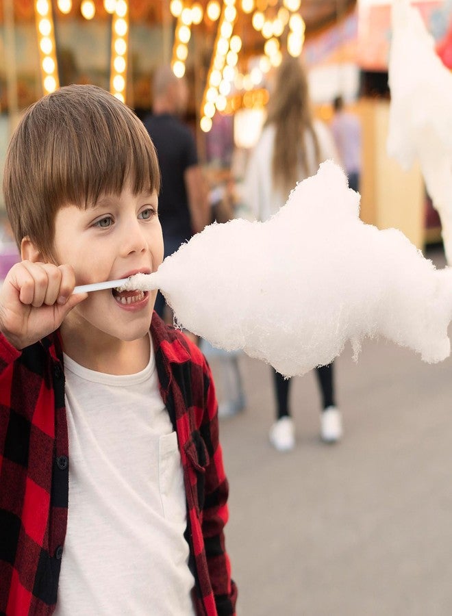 EupHHonycs 50 PCS Cotton Candy Sticks, 13.78 Inch Cotton Candy Sticks White Cotton Candy Holder Solid Color Simple Paper Straws Cones for Birthday Wedding Party, Candy Making - Image 5