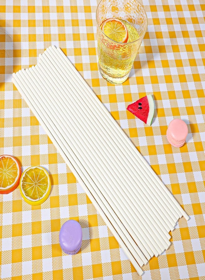 EupHHonycs 50 PCS Cotton Candy Sticks, 13.78 Inch Cotton Candy Sticks White Cotton Candy Holder Solid Color Simple Paper Straws Cones for Birthday Wedding Party, Candy Making - Image 3