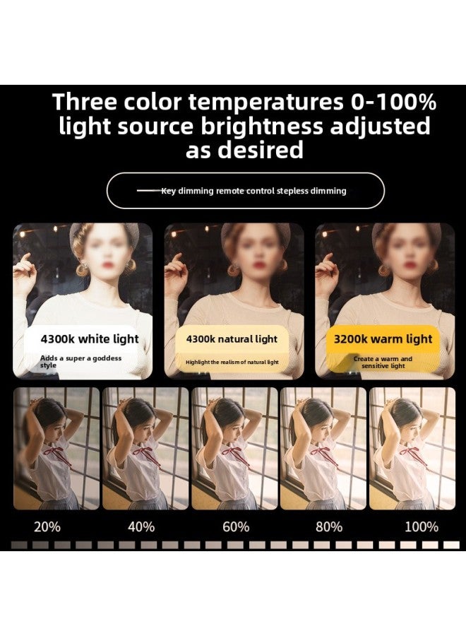 Live Professional Fill Light Photography Lamp Live Room Lighting Photography Lamp Anchor Photo Special Soft Light Fill Light-Color Of Light Source:Single Lamp 【400w Three-color Remote Controlled Mus - Image 3