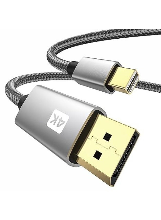 Mini DisplayPort to DisplayPort Cable – 4K 60Hz, 2K 165Hz/144Hz, 1080p 240Hz – High-Speed Video Cable for Laptops & Monitors – 6.6ft