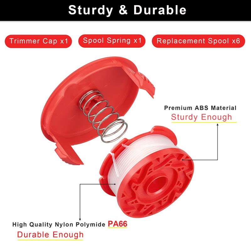 Dilsuaco CMZST0653 8pcs String Trimmer Spool Line(0.065",30Ft) with Cap Head, Compatible with Craftsman CMCST900,CMESTA900,CMESTE920,CMZST98020,CMCST915,CMEST913,CMZST120SC (CMZST0653-8pcs) - Image 4