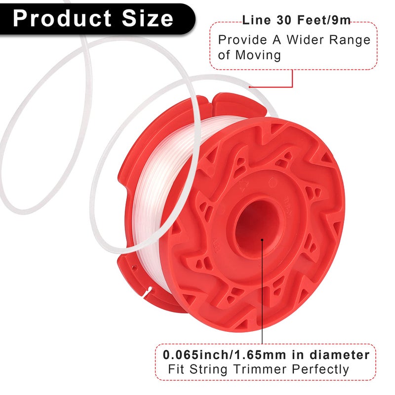 Dilsuaco CMZST0653 8pcs String Trimmer Spool Line(0.065",30Ft) with Cap Head, Compatible with Craftsman CMCST900,CMESTA900,CMESTE920,CMZST98020,CMCST915,CMEST913,CMZST120SC (CMZST0653-8pcs) - Image 2