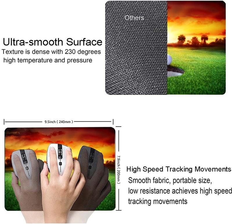 KUOSGM Mouse Pad, Ball in Hole Golf Mouse Pad Rectangle Custom Designs, Waterproof Anti-Slip Rubber Mousepad Office Accessories Desk Decor Wireless Mouse Pads for Computers Laptop - Image 3