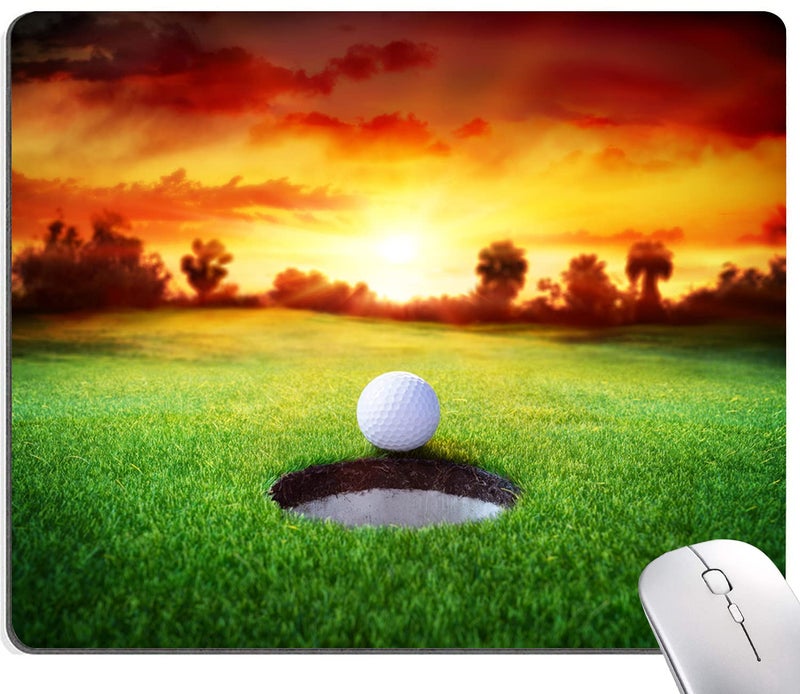 KUOSGM Mouse Pad, Ball in Hole Golf Mouse Pad Rectangle Custom Designs, Waterproof Anti-Slip Rubber Mousepad Office Accessories Desk Decor Wireless Mouse Pads for Computers Laptop - Image 1