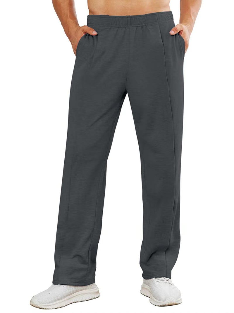 Deyeek Mens Tear Away Pants 2 Side Snap Open Bottom Sweatpants Loose Fit Casual Athletic Post Surgery Pants with Pockets XL Dark Grey - Image 5
