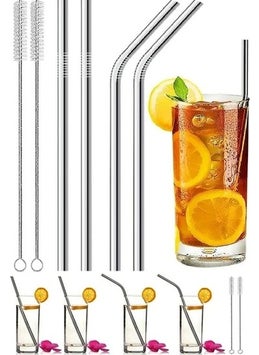 9 Piece Metal Straw Set 6 Stainless Steel Straws 3 Straw Cleaning Brush - pzsku/ZB4420C2205FB43354BE9Z/45/_/1725790842/3fbd5cfe-58de-409b-b564-762806f386ca