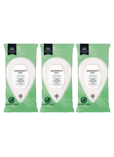 Summers Eve Cleansing Cloths 32 Count Aloe Love,32 Count (Pack of 3)
