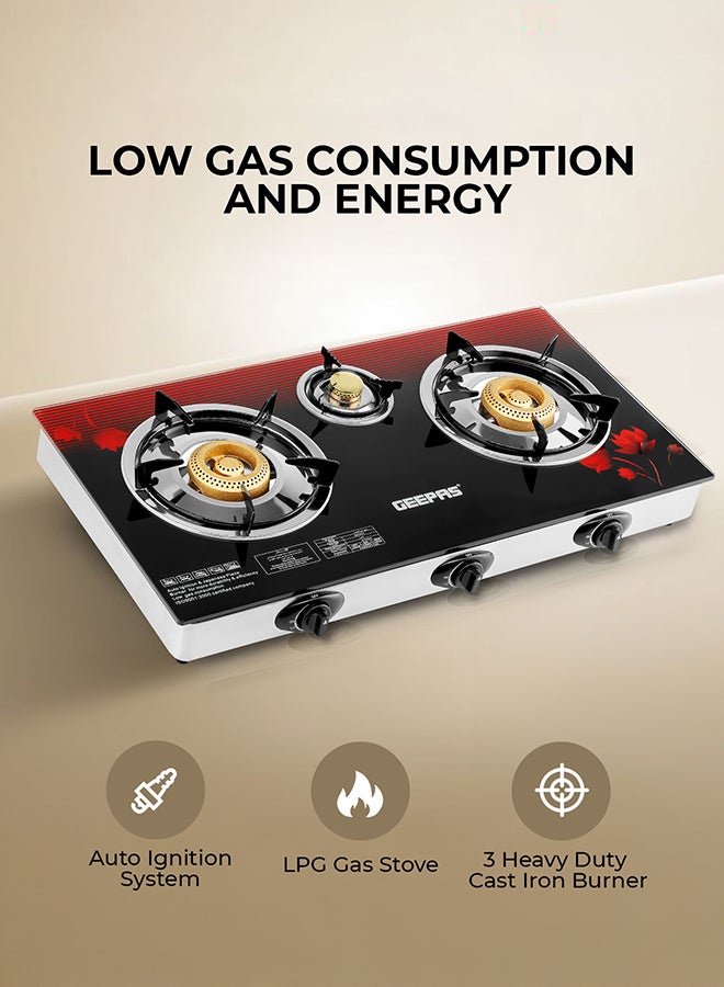 GEEPAS 3-Burner Gas Cooker Size GGC31012 Black/multi color - Image 3