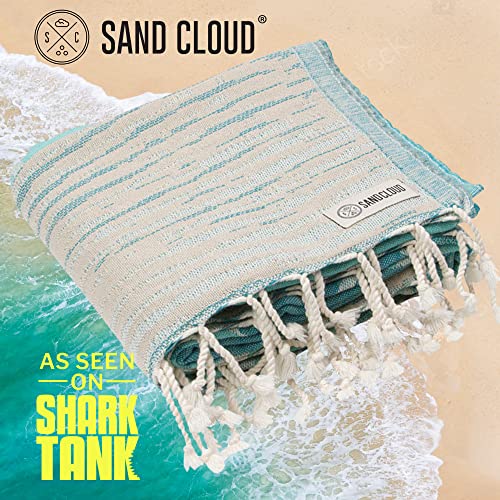 Sand Cloud Turkish Beach Towel - Sand Free - 100% Organic Turkish Cotton Yarn - Quick Dry Towel for Beach, Picnic Blanket or Throw - As Seen on Shark Tank - Waves - Image 2