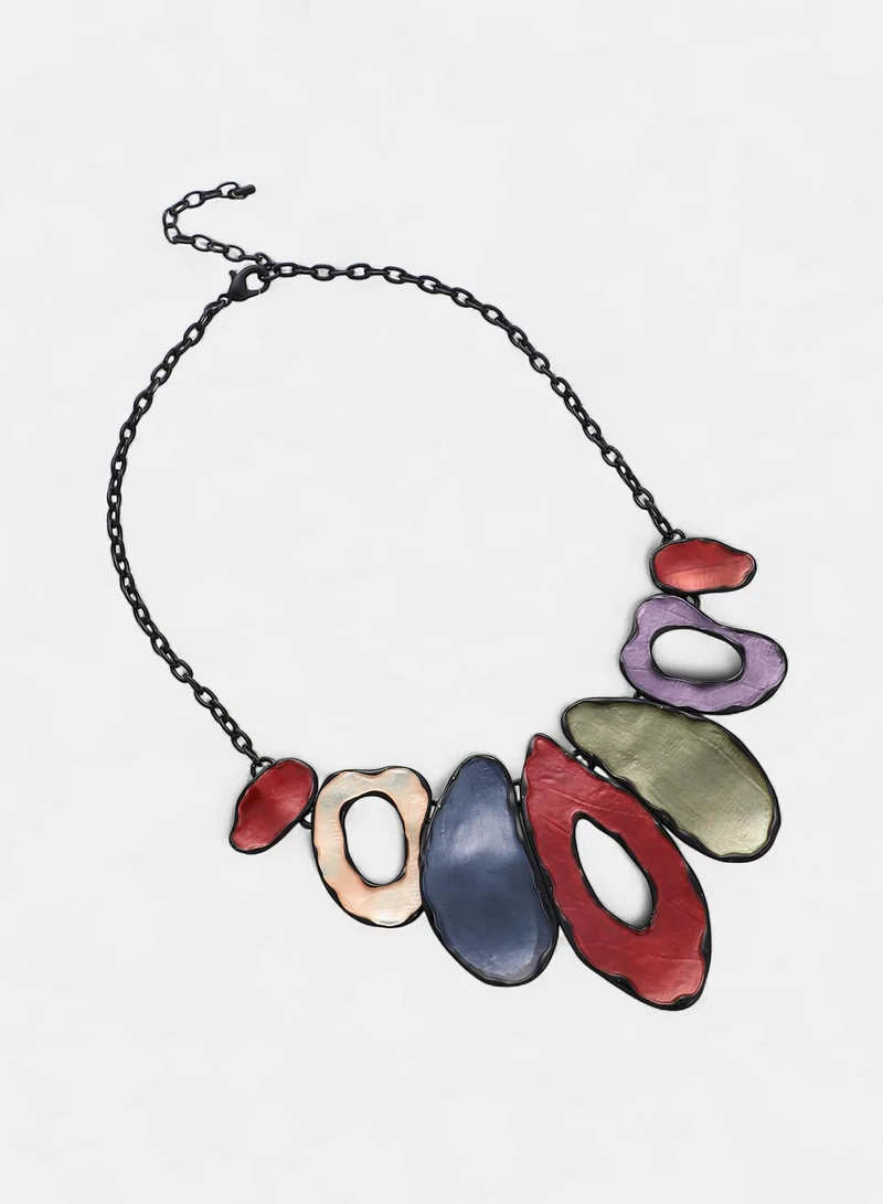 Sohi  Women's Stainless Steel The Abstract-Hammered Statement Necklace for Women | Best Price UAE