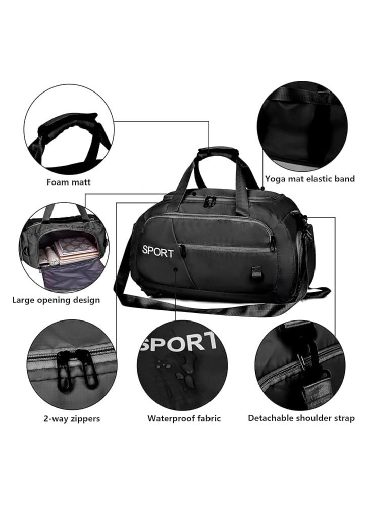 QSHOP - Sport Bag Creative 7 Zipper Shoulder Bag Handbag Backpack with Shoe Compartment Waterproof for Men Women Travel Gym Bag - Image 1