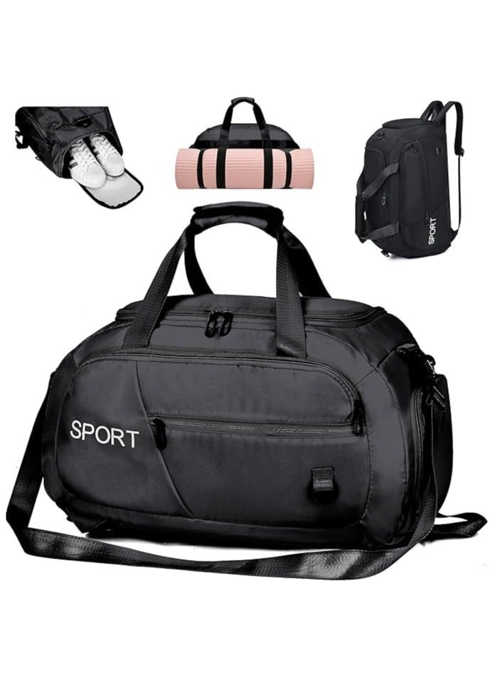 QSHOP - Sport Bag Creative 7 Zipper Shoulder Bag Handbag Backpack with Shoe Compartment Waterproof for Men Women Travel Gym Bag - Image 1