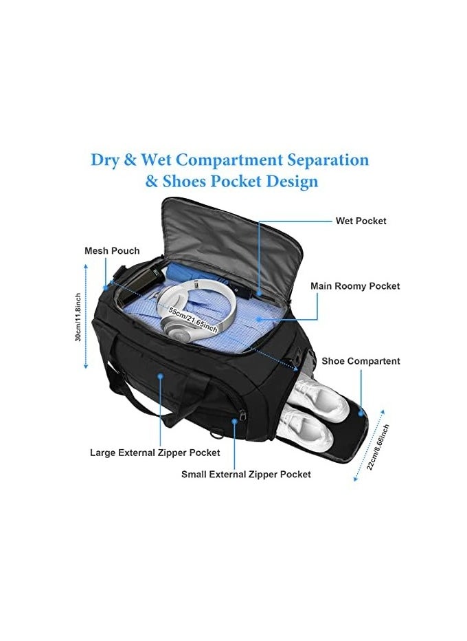 QSHOP - Sport Bag Creative 7 Zipper Shoulder Bag Handbag Backpack with Shoe Compartment Waterproof for Men Women Travel Gym Bag - Image 1