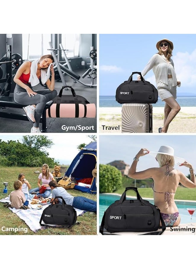 QSHOP - Sport Bag Creative 7 Zipper Shoulder Bag Handbag Backpack with Shoe Compartment Waterproof for Men Women Travel Gym Bag - Image 1