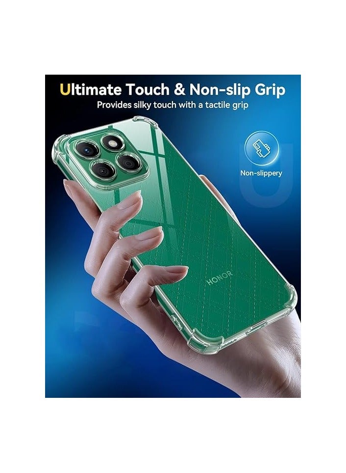 Muzz Compatible with Honor X8C Case and Tempered Glass Screen Protector 2 pack Soft Bumper Anti-Scratch Silicone Phone Case Cover Transparent Clear Case With Screen Protector - Image 3