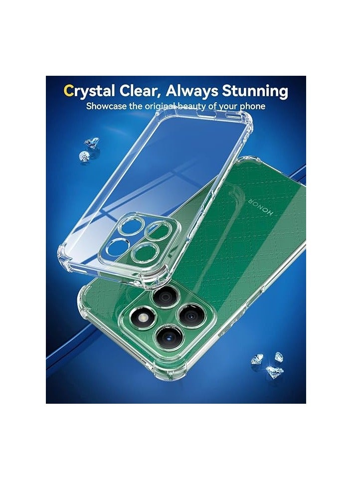 Muzz Compatible with Honor X8C Case and Tempered Glass Screen Protector 2 pack Soft Bumper Anti-Scratch Silicone Phone Case Cover Transparent Clear Case With Screen Protector - Image 4