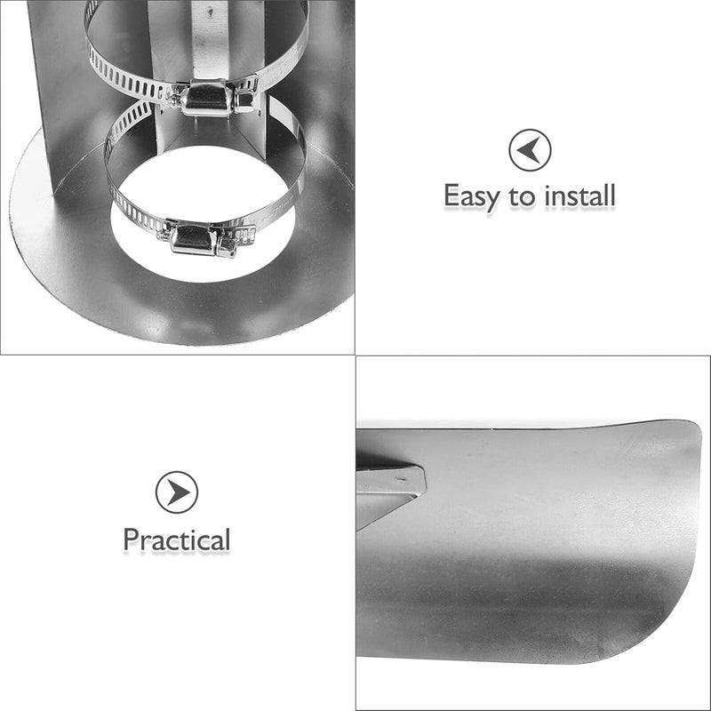 Stainless Steel Chimney Pipe Cover 6.5 Inch Rain Guard with Vent Screen Roof Exhaust Cap for Outdoor Fireplace Stove Pipe Weather Resistant - Image 2