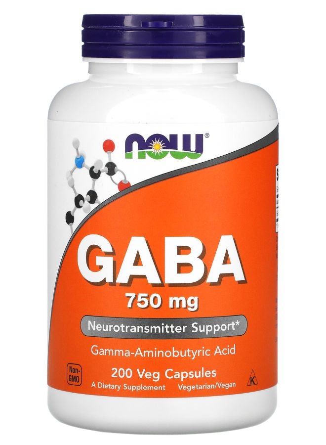 now GABA 750 mg 200 Veg Capsules