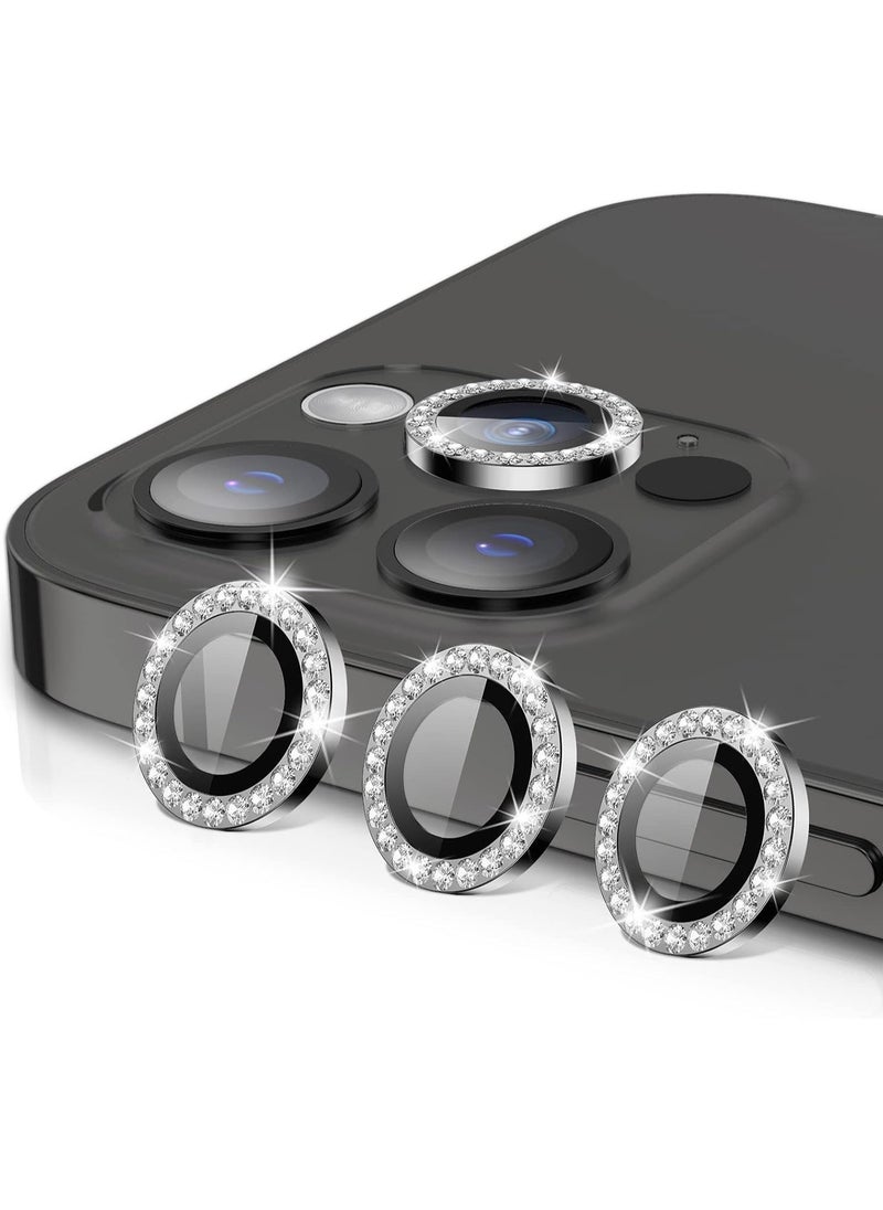 Raxoom ELTERAZONE Compatible for iPhone 13 Pro Max(6.7â€™â€™) iPhone 13 Pro(6.1â€™â€™) 2021 Camera Lens Protector, 9H Tempered Glass Film Full Cover Glitter Diamond Sticker Accessories for iPhone 13 Pro/Pro Max - Image 1