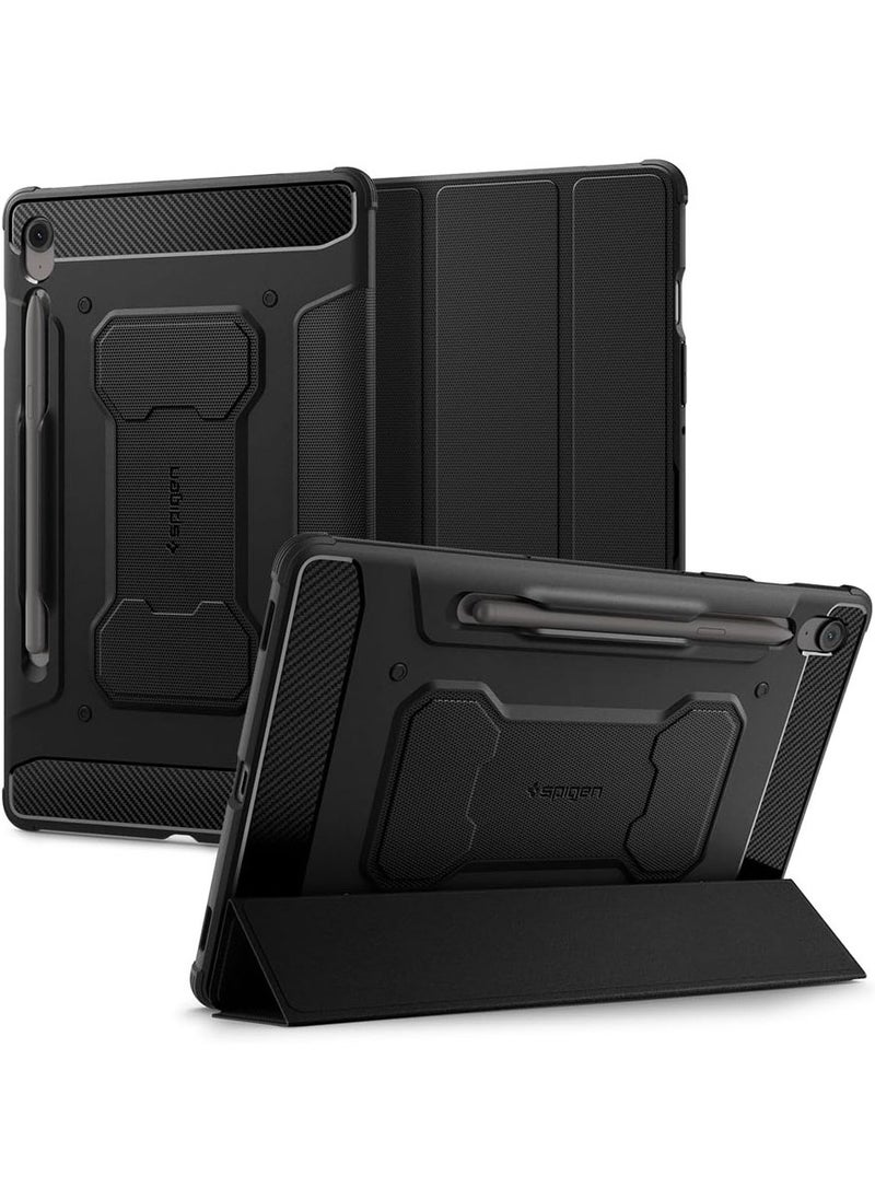 Spigen Rugged Armor Pro Samsung Galaxy Tab S10 FE Case (2025) / Galaxy Tab S9 Cover (2023) with S Pen Holder - Black  - Image 1