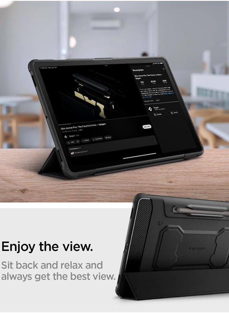 Spigen Rugged Armor Pro Samsung Galaxy Tab S10 FE Case (2025) / Galaxy Tab S9 Cover (2023) with S Pen Holder - Black  - Image 4
