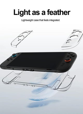 حافظة شفافة بلورية قابلة للتوصيل لنينتندو سويتش 2 (2025)， تصميم رفيع غطاء مقبض صلب من مادة PC لمنتج Joy-Con Controller， امتصاص الصدمات، مقاومة الخدشات - view 4
