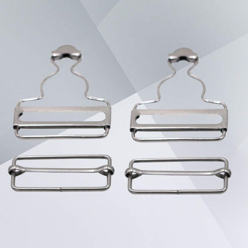 comfrt 4pcs Overall Buckles Retro Suspender Buckles Overall Clip Replacement for Trousers Cotton Jacket Jeans White - Image 2