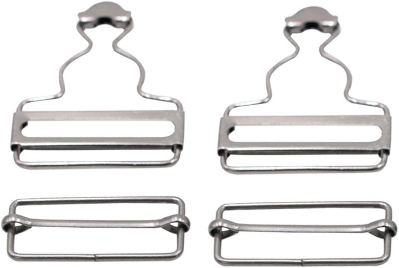 comfrt 4pcs Overall Buckles Retro Suspender Buckles Overall Clip Replacement for Trousers Cotton Jacket Jeans White - Image 1