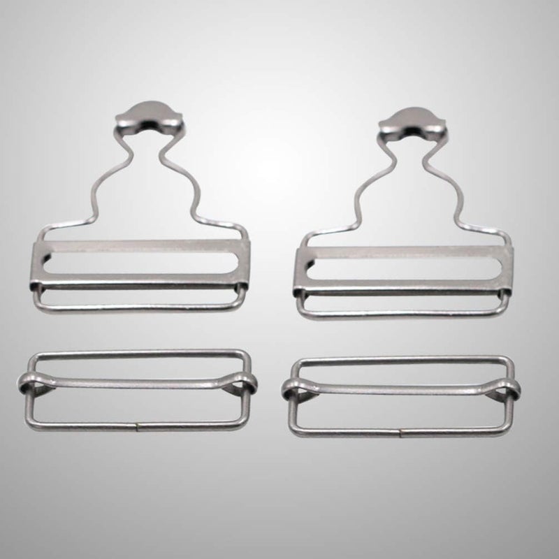 comfrt 4pcs Overall Buckles Retro Suspender Buckles Overall Clip Replacement for Trousers Cotton Jacket Jeans White - Image 3